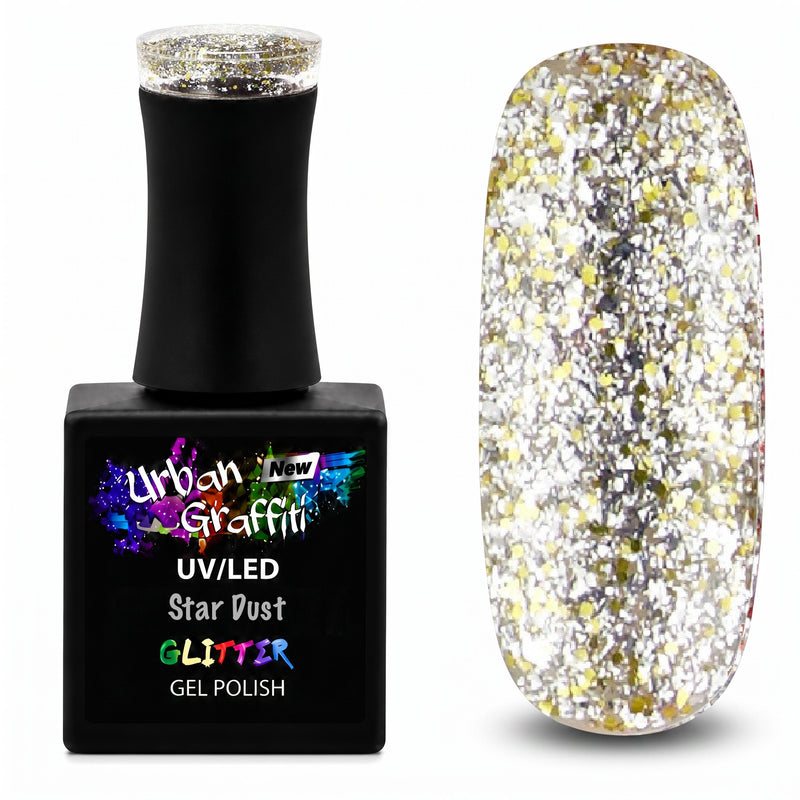 Star Dust - UGGP-A0906 Urban Graffiti Sølv og Guld Glitter Gel Neglelak 15ml