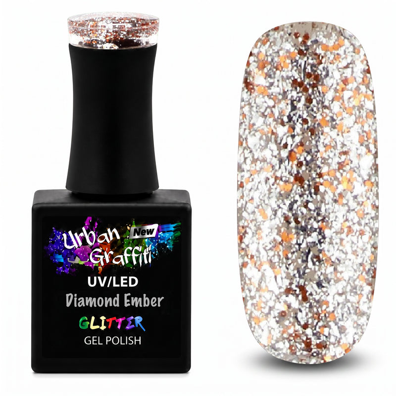 Diamond Ember - UGGP-A0911 Urban Graffiti hõbedane ja kuldne sädelusega geel-lakk 15ml