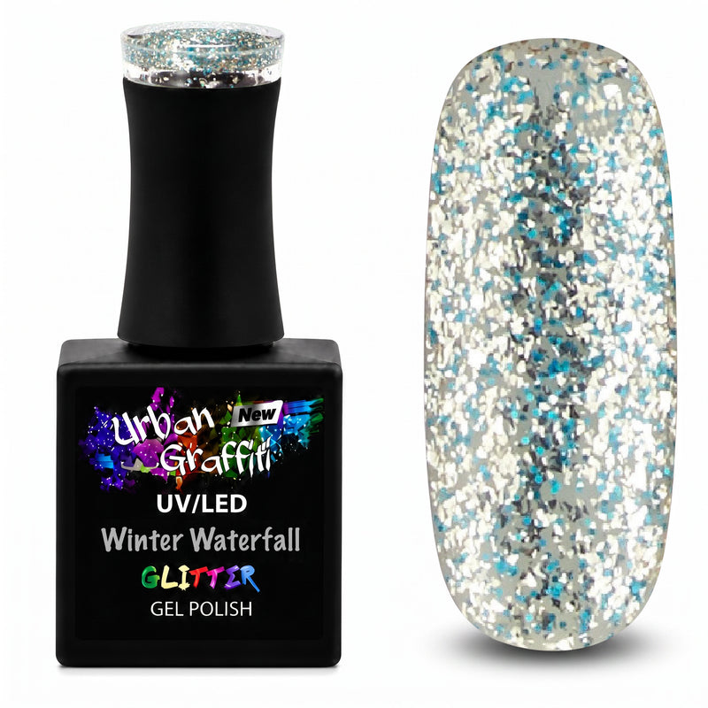 Winter Waterfall - UGGP-A0912 Urban Graffiti Mavi ve Gümüş Simli Jel Oje 15ml