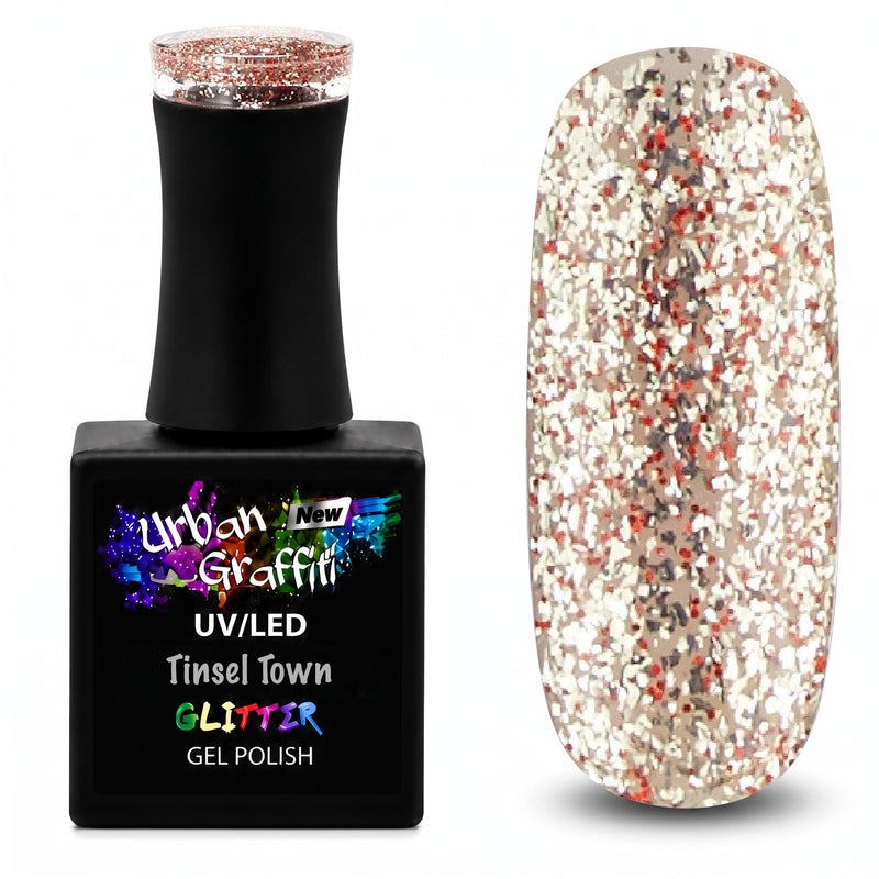 Tinsel Town - UGGP-A0913 Urban Graffiti Altın ve Kırmızı Simli Jel Oje 15ml